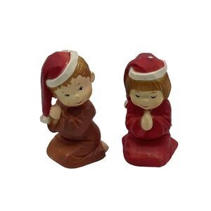 Vintage Christmas Praying Boy & Girl Figurines Holiday Decor